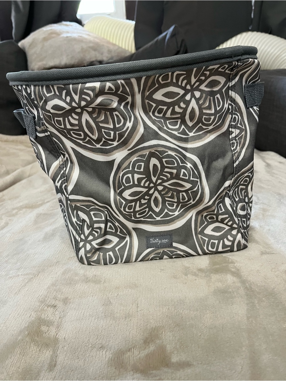 thirty-one Charcoal and Cream Circular Storage Totes